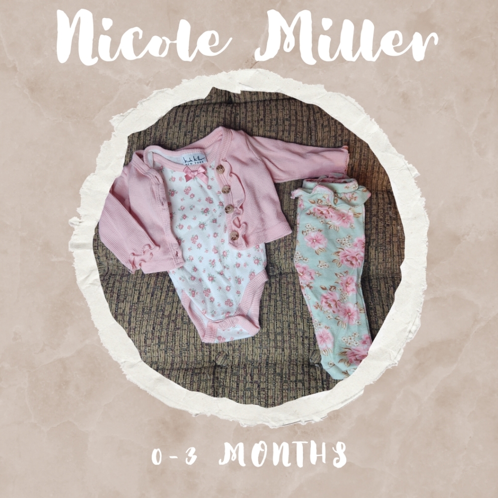 Nicole Miller 0-3mo Matching Set